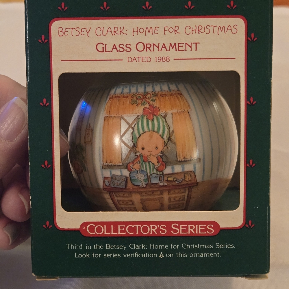 Vintage Hallmark Ornament Betsy Clark Home For The Holidays 1988 Glass Adorable